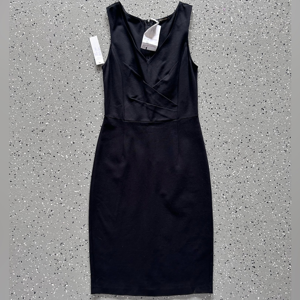 Kobi Halperin Larissa Double Ponte Knit LBD Little Black Sheath Dress NO SIZE
